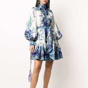 NEW Zimmermann Wavelength Placement Mini Dress AU3